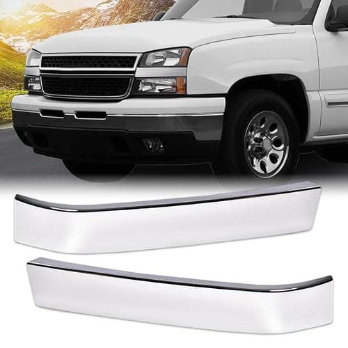 PIT66 Grille Trim Set, Compatible with 2003-2007 Chevy Silverado 1500 Classic HD 2500 3500 LH RH Driver & Passenger Side, 2 Pcs, (Chrome) thumbnail 2