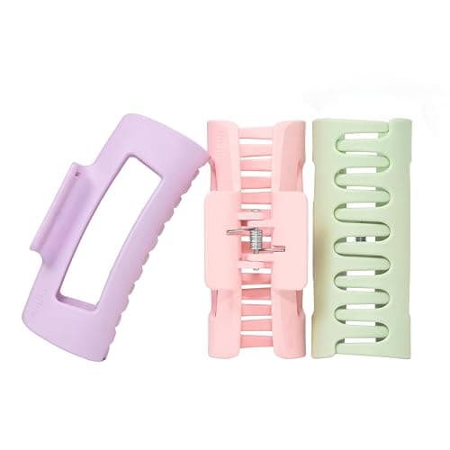 The Original Mello Hair Claw Clip Squishy Claw Clip Made in Korea Patent Pending 30021976 (Purple, Pink, Green, 3 Pack Medium) - Image 1