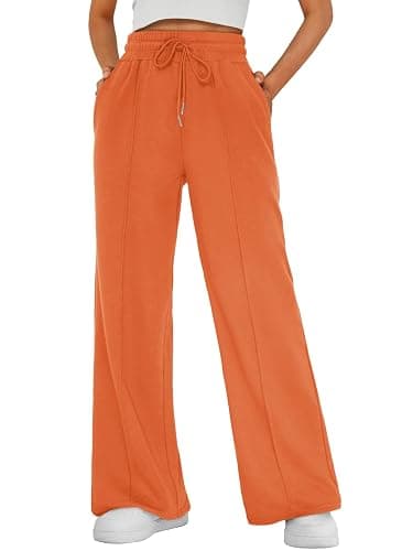 AUTOMET Womens Wide Leg Sweatpants High Waisted Baggy Pants Drawstring Athletic Joggers - Image 1