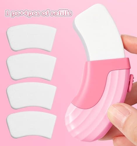 Pindda 4+1 Pack Rubber Erasers Sliding Retractable Eraser - Pink | Large White Erasers with 4 Refill Eraser for School Office Home Supplies Art Drawing, Push Pull Pencil Erasers for Kids Teens thumbnail 7