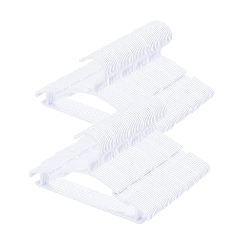 VIIBASE 100 Pack White Baby Nursery Closet Hangers, Non-Slip Laundry Infant Pant Hanger for Newborn Clothes Gift, Ultra-Thin Plastic Hanger for Girl Boy Toddler Kid - Image 1
