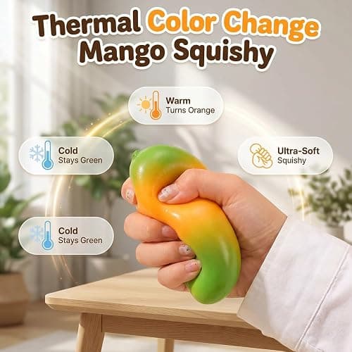 Crunchy Mango Squishy, 2026 New Fast Rebound Chameleon Mango Stress Ball (green-1pcs) thumbnail 2
