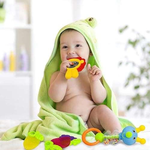 AIVIAI Baby Toys 0-6 Months Infant Toys 0-3 Months Infant Rattles Baby Rattle Teether Toy Set with Storage Box Musical rattles for Newborn Boy Girl Gifts Set with Baby's First Rattle Teether (11pcs) thumbnail 3