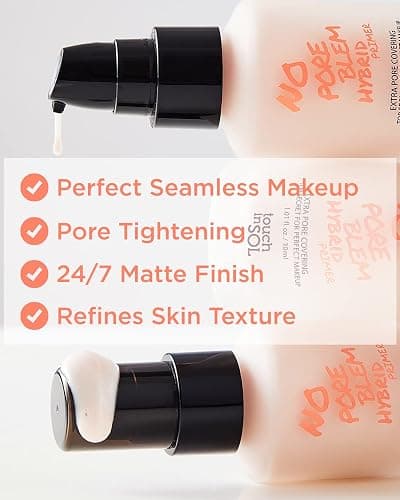 TOUCH IN SOL No Poreblem Hybrid Primer - Extra Pore Covering - 24/7 Matt Finish Sebum and Shine Control - with Vitamin C & E and Green Tea Extracts For Smooths Skin, 1.01 fl.oz. - 1.01 Fl Oz (Pack of 1) thumbnail 3