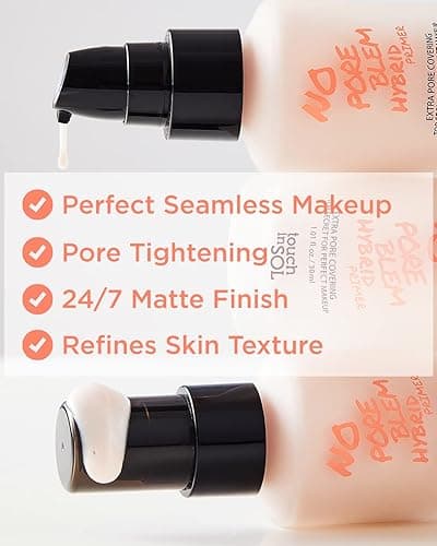 TOUCH IN SOL No Poreblem Hybrid Primer - Extra Pore Covering - 24/7 Matt Finish Sebum and Shine Control - with Vitamin C & E and Green Tea Extracts For Smooths Skin, 1.01 fl.oz. - 1.01 Fl Oz (Pack of 1) thumbnail 3