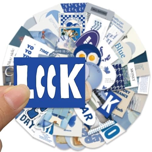 Blue Motivational Aesthetic Stickers for Scrapbook, Inspirational Blue Sticker for Teens Adults Girls, 57Pcs Waterproof Vinyl Stickers for Water Bottle Laptop Decal, Party Supplies thumbnail 4