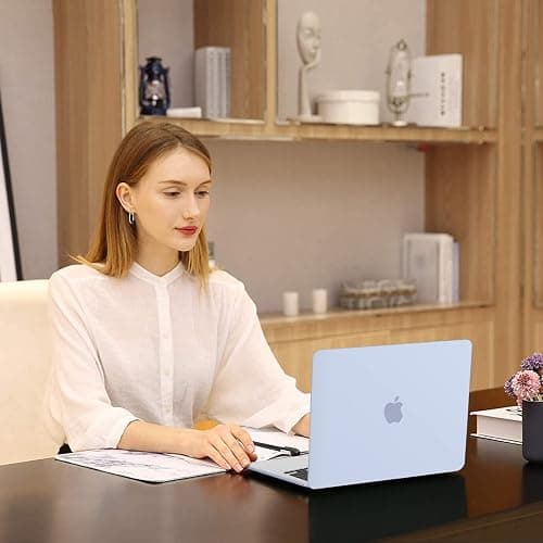 MOSISO Compatible with MacBook Air 13 inch Case 2025 2024 2023 2022 M4 A3240 M3 A3113 M2 A2681, Plastic Hard Shell&Keyboard Cover&Screen Film&Type C for MacBook Air 13.6 inch Case, Pastel Blue thumbnail 6