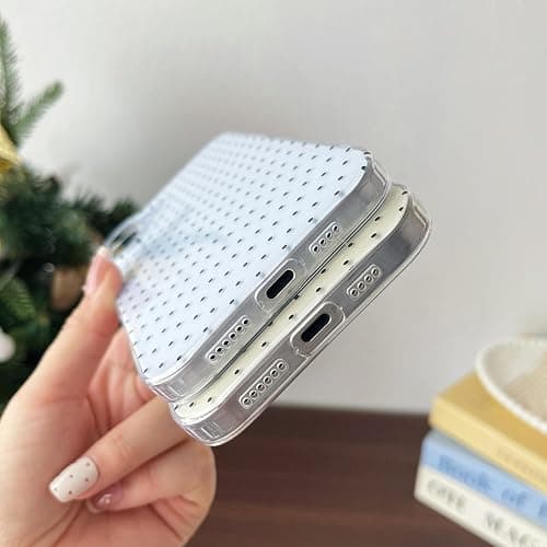 CHEDEMK Compatible with iPhone 16 Case, Fashion Cute Aesthetic Polka Dot Phone Case for Women, Shockproof Slim Soft TPU and Hard PC Protective Phone Cover for iPhone 16 6.1", Yellow thumbnail 6