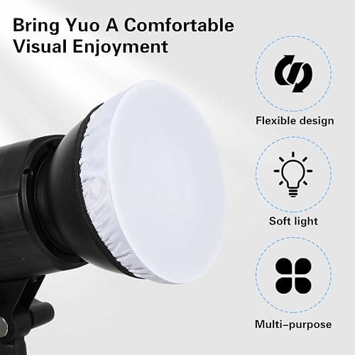 7"/18cm Light Diffuser,Soft Diffuser Lamp Cover White Lamp Shade Diffusers,Great for Studio Strobe Reflectors, Video Shooting (8Pcs) thumbnail 4
