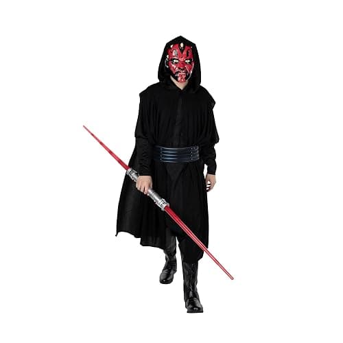 Star Wars Darth Maul Official Halloween Costume Accessory - Light-Up Retractable Plastic Double Saber thumbnail 6