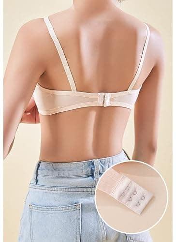 Herepai Big Girls' Adjustable Training Bra Cotton Bras Wireless Light Padded 10-16 Years thumbnail 4