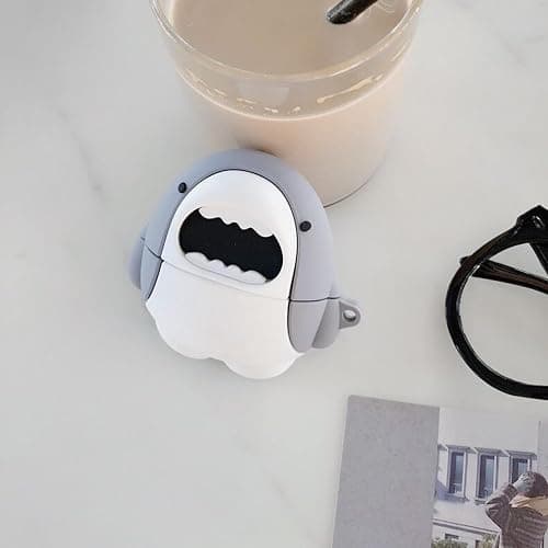 Cute Shark Case for Airpods 3rd Generation Cases 2021, Funny 3D Cartoon Kawaii Cool airpod 3 Case Cover with Cleaning Kit & Keychain for Apple Air pod 3 Gen for Boys Girls Kids Teen, Shark thumbnail 3