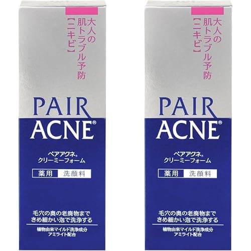 Lion Pair Ance Creamy Foam Anti- Acne Cleansing Cream Facial Cleanser for Adult 2.82 oz(80g) Set Of 2 Japanese Face Cleanser Face Wash - Image 1