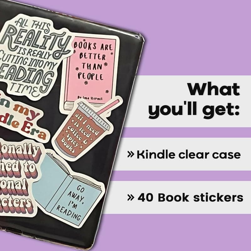 Strapsicle Clear Case for Kindle Paperwhite 10th Generation (2018)- Transparent Silicone Protector Cover for Kindle Devices - Perfect Fit - 40 Bonus Stickers Included thumbnail 4