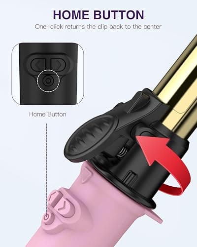 Rotating Curling Iron 1 Inch for All Hair Types-Rapid Heating Automatic Curling Iron Self Curling Wand-Dual Voltage Auto Rotating Hair Curler for Curls and Waves - 1 inch - Pink thumbnail 2