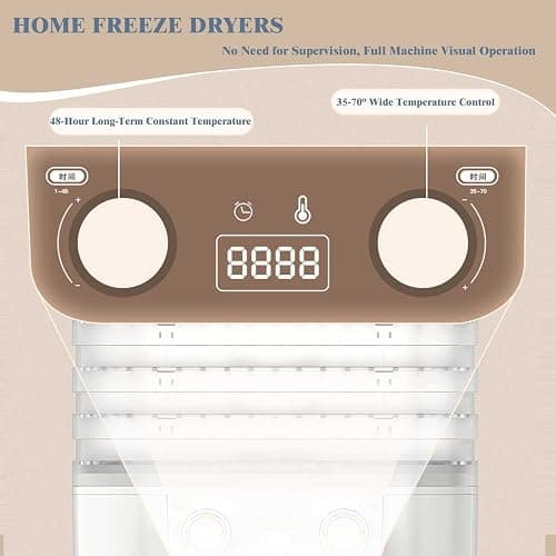 Freeze Dryer Machine for Home with 5 Trays, Compact Freeze Drier Digital Adjustable Timer & Temperature Control, for Fruits Meat Herbs Candy thumbnail 3
