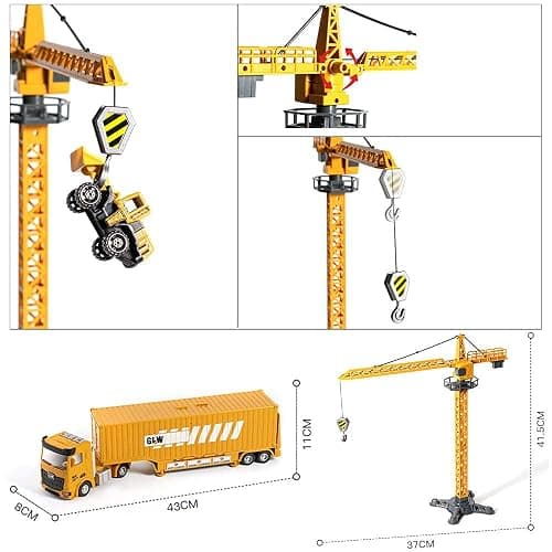 OR OR TU Construction Truck Car Toys Beach Vehicle Toys Kids Engineering Car Set with Crane,Forklift,Bulldozer,Excavator,Roller,Cement Truck,Dumper Birthday Gift for 3 4 5 6 Years Old Boys Girls Kids thumbnail 3