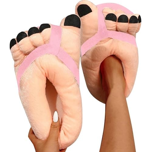 Novelty Big Toe Cartoon Fuzzy Slippers, Non Slip Funny Slipper, Warm Cotton Soft Plush Home Slippers Indoor Outdoor Winter - Image 1