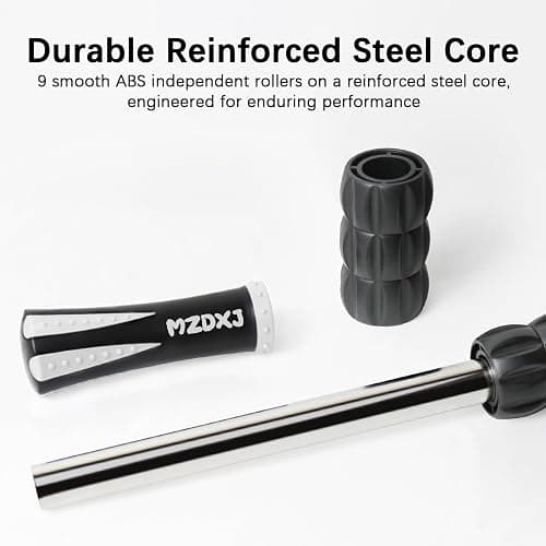 MZDXJ Muscle Roller Massage Roller Stick- Deep Tissue Fascia Blaster for Myofascial Pain Relief, Lymphatic Drainage & Body Sculpting, Handheld Physical Therapy & Recovery Tool (White black-18 inch) thumbnail 4