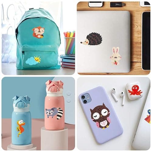 Labeol Diamond Art Kits for Kids Boys and Girls Ages 6-8-10-12 Easy to DIY Creative Diamond Art Sticker Craft by Numbers Kits for Kids and Adult Beginners (Animal) thumbnail 6