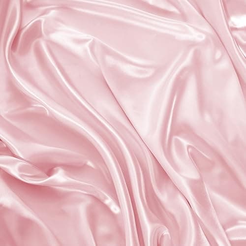 NSGZ Satin Fitted Sheet Twin, Single Silky Fitted Sheet Only Soft Deep Pocket Bottom Bed Sheets, Wrinkle Free & Fade Resistant & Breathable Bottom Sheets- Pink thumbnail 4