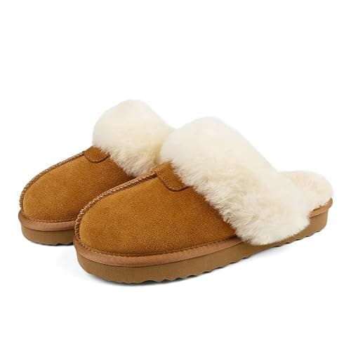 JOY IN LOVE Fuzzy Slippers for Women Memory Foam Flat Outdoor Indoor Faux Fur Cozy Slippers - Image 1