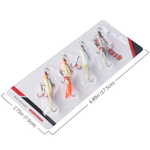 BASSDASH Ice Fishing Lures with Glide Tail Wings Winter Ice Jigging Fishing Jigs for Bass Perch Walleye Pike thumbnail 6