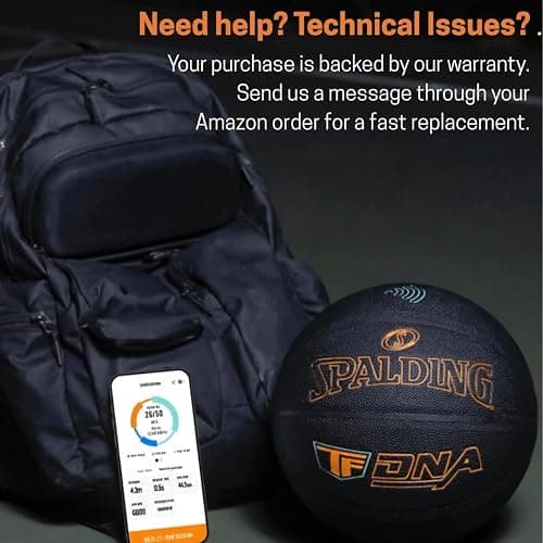Spalding TF DNA Smart Basketball + 1 Yr App Subscription Bundle I iOS and Android Compatible I All Surface Material thumbnail 8