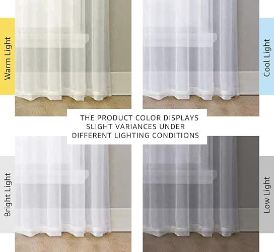NICETOWN White Sheer Curtains 84 inches Long with Eyelet, Sheers Window Curtains 2 Panels Privacy Light Filtering Voile Grommet Top Drapes for Living Room/Hotel Rideaux (2 Pcs, 54 Wide, White) thumbnail 2
