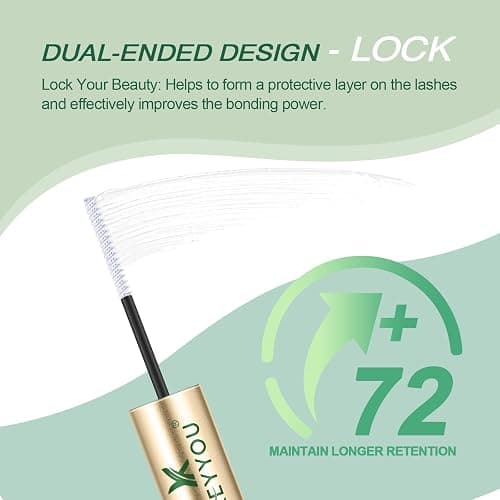 Lash Bond and Seal KEYYOU Cluster Lash Glue For Lash Clusters Strong Gentle Comfortable Bond and Seal WaterProof Mascara Wand Individual Lash Glue 5ml+5ml（BLACK) thumbnail 7