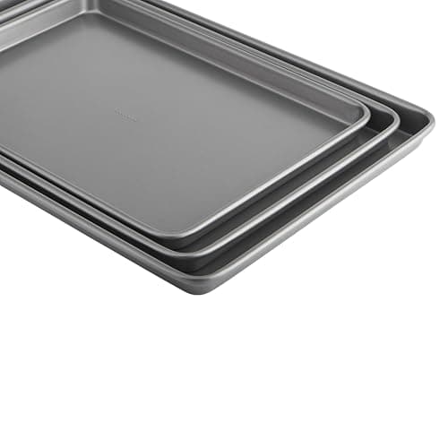GoodCook Everyday Nonstick Baking Sheet Set, 3 Pack Includes Small (13×9) Medium (15×1) and Large (17×11) Pans Carbon Steel Construction Cookie Sheets Bakeware Set, Gray thumbnail 8