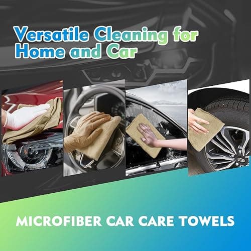 HOMEXCEL Brown Microfiber Cleaning Cloth 12 Pack, 12.5 x 12.5 inch Microfiber Towels for Cars, Ultra Absorbent Car Washing Cloth, Lint Free Streak Free Cleaning Rags for Car, Kitchen, and Window thumbnail 5