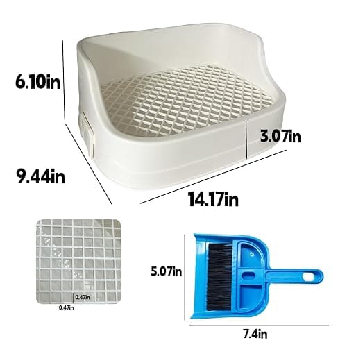Tfwadmx Rabbit Litter Box Bunny Potty Training Litter Boxes Guinea Pig Corner Bedding Box Small Animal Toilet for Ferret,Chinchilla,Galesaur(White) thumbnail 4