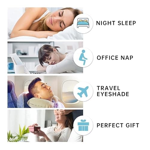 3D Contoured Sleep Mask for Women Men,Effective Light Blocking Eye Mask Sleeping Soft Night Blindfold with Adjustable Strap(Pink) thumbnail 7