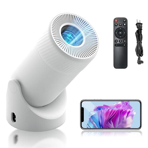 AOC Mini Projector with WiFi and Bluetooth, Smart Projector Full HD 4K Support with 180° Rotation Adjustment, 220 ANSI,8000 Lumens,Vertical Auto Keystone Correction, Short Throw Projector for Phone - Image 1