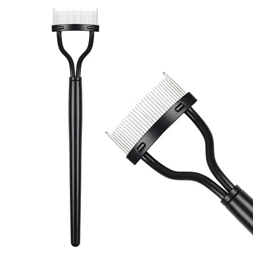 URAQT Wimpernkamm, Rostfreier Stahl Zähne Wimpernbürste, Schwarz Wimpern Separator für Frauen, Tragbare Wimpern Make Up Comb Sind Entworfen Mascara für Werkzeug Wimpern Kamm - Image 1