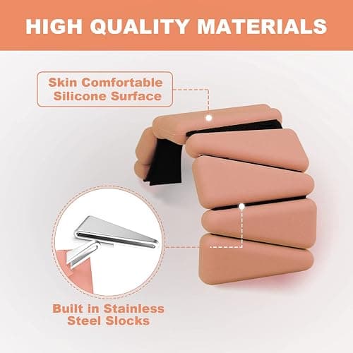 Wrist Weights Set of 2, Adjustable Silicone Workout Weights for Women and Men, Wearable Ankle/Wrist Weights Suitable for Yoga, Dance, Pilates, Pool Exercises and Jogging, 2lb thumbnail 4