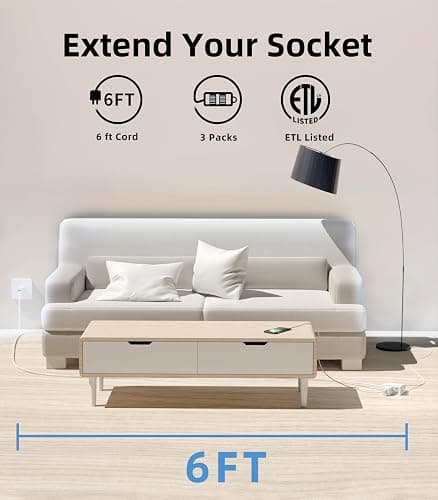 2 Prong | 6 Feet | Extension Cord | 2ct thumbnail 7