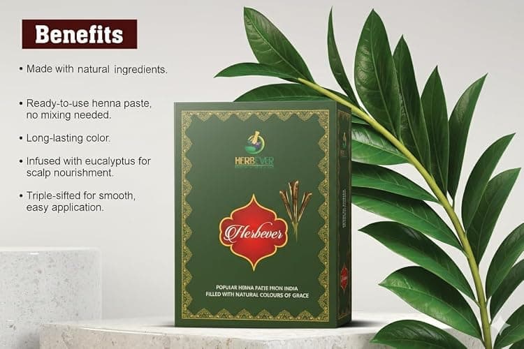 Herbever 12-Pack Ready to Use Henna Hair Color Cones – Reddish Brown Henna Paste Tubes for Spot Hair Coloring & Root Touch-Up – Long-Lasting Henna-Based Hair Color for Women thumbnail 5