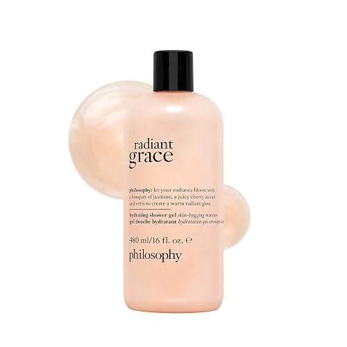 philosophy radiant grace hydrating bath & shower gel- cleanses, soothes & comforts dry skin - with notes of jasmine, black cherry & sandalwood - 16 fl oz - Image 1