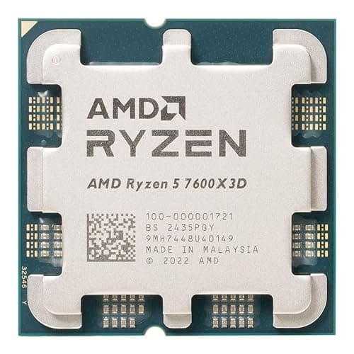 AMD RYZEN 5 7600X3D Raphael AM5 4.1GHZ 6-CORE Boxed Processor - HEATSINK NOT Included thumbnail 2
