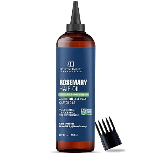 Botanic Hearth Rosmarin Haaröl – Haarwachstum & stärkende Pflege mit Biotin, Jojoba- & Rizinusöl, nährend & volumengebend, Non-GMO – 198 ml - Image 1