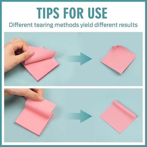 UNZE Sticky Notes - 400 Sheets, 4 Pastel Colors Pads (3x3 Inches) Removable Self-Adhesive Memo Notes for Daily Planning at Home, Office & School | 4 Pads of 100 Sheets Each. thumbnail 8