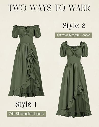 Scarlet Darkness Renaissance Dress Women Cottagecore Corset Dress Ruffle Maxi Dress with Pockets thumbnail 3