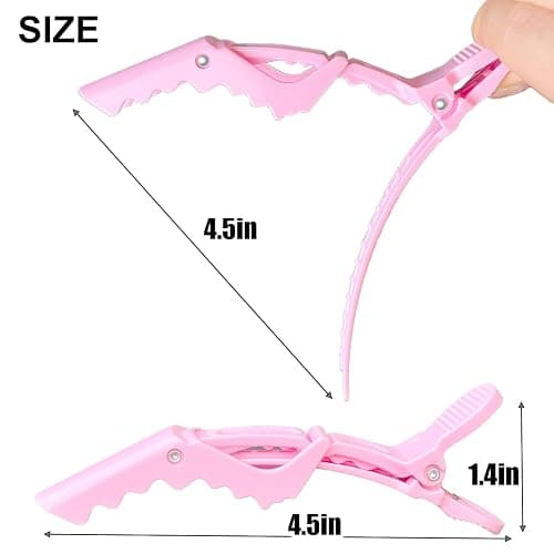30 Pcs Alligator Hair Clip for Styling Sectioning - Salon Hair Clip for Thick Hair, Plastic Hair Styling Clip with Wide Teeth & Double-Hinged Design (Pink) thumbnail 3