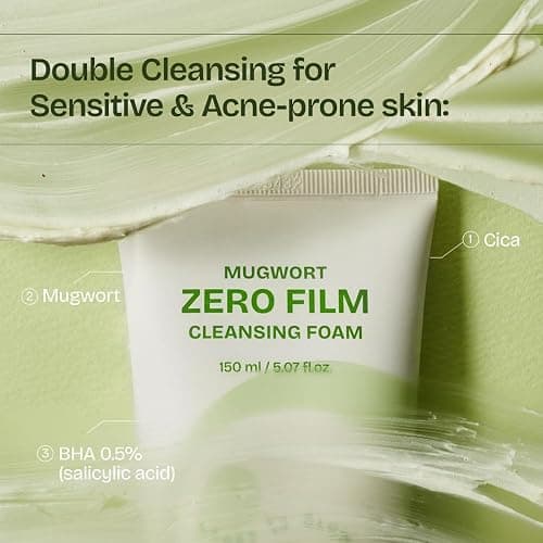 Orien Mugwort Zero Film Cleansing Foam 5.07 fl.oz, 150ml ㅣDaily Makeup Blackhead Removal No pore clogging Korean skincare double cleansing thumbnail 2