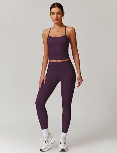 ABOCIW Workout Sets for Women 2 Piece Padded Sports Bra Tank Top High Waist Leggings Sets Gym Yoga Work Out Clothes thumbnail 4
