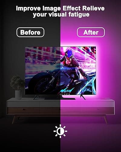 Daymeet TV LED Backlight, 9.8ft for TV Behind 32-60 inch TV Led Lights for Monitor Backlight RGB Led Light Strip, USB Powered Lights with Remote Music Sync Bluetooth APP Control thumbnail 3