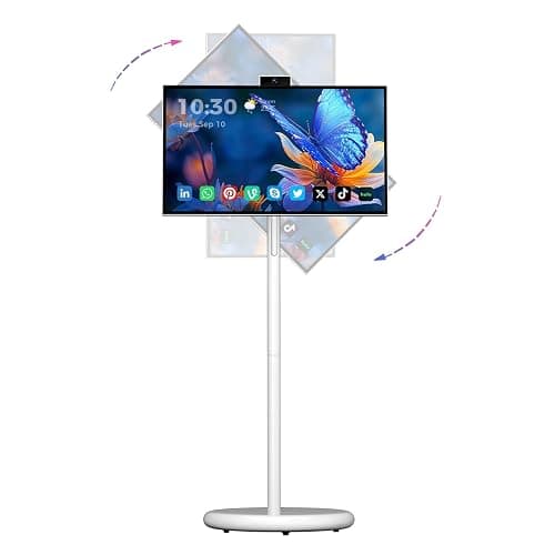 VLH 27 Inch Smart Portable TV, FHD Touch Screen Monitor on Wheels, Android 15, 6GB +128GB, Wireless Movable Display, EDLA-Certified, 13MP Camera, Speaker, 8 Hour Battery, HDMI, Voice Remote Control - Image 1