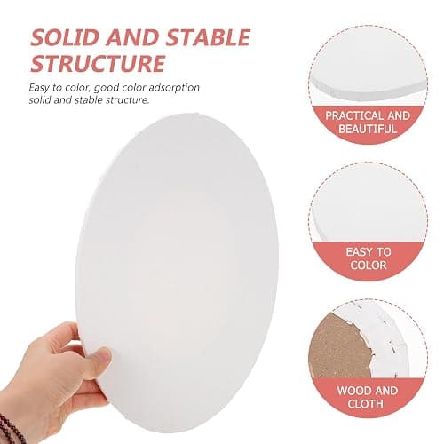 Oval Canvas Frame for Beginners and Artists, White Wood Cloth | Compact Lightweight Board, Stable for DIY Painting or Home Decoration, Easy to Carry and Store thumbnail 5